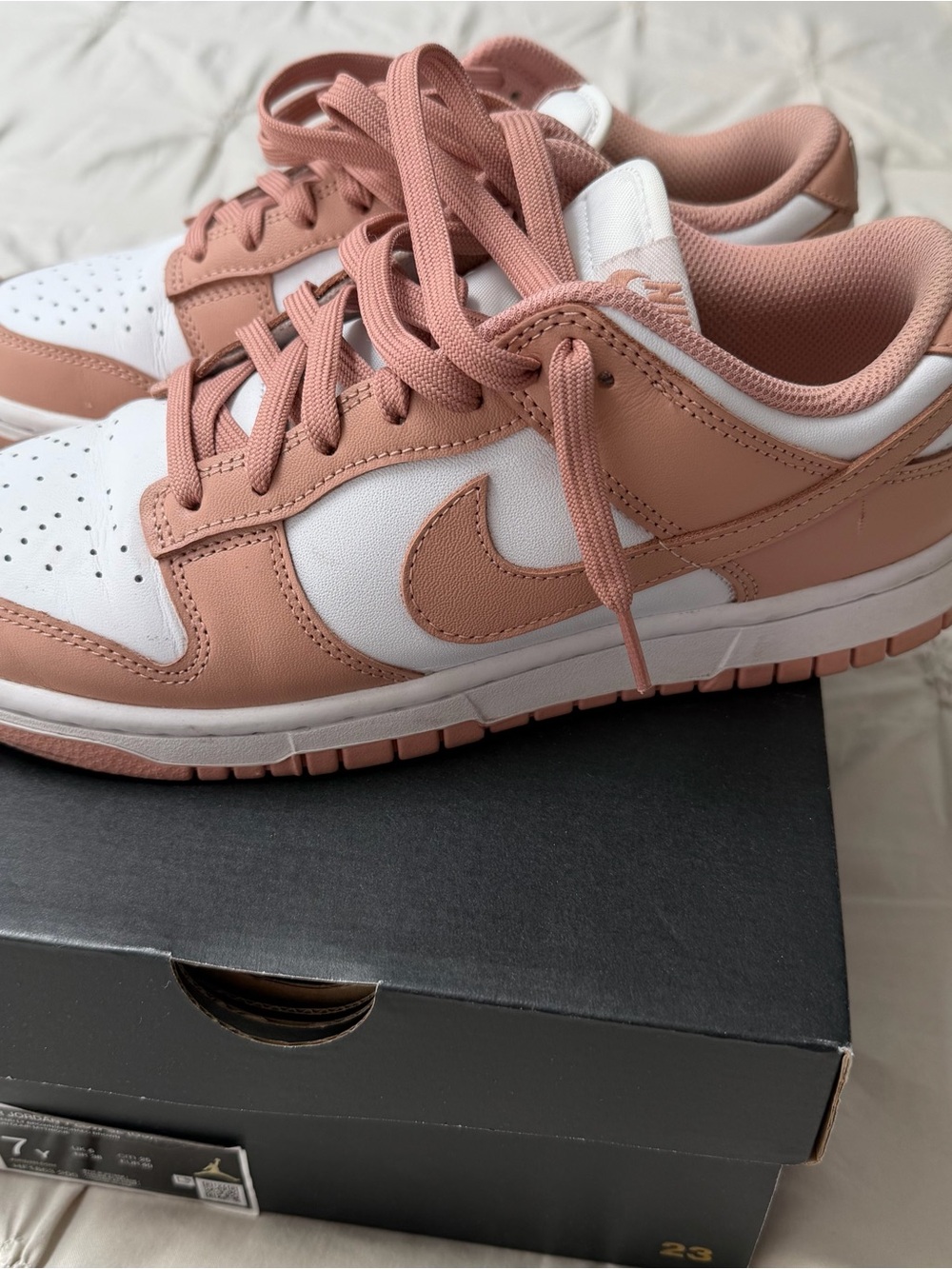 Nike Women’s Low-Top Sneakers in Dusty Rose and White - Picture 1 of 5
